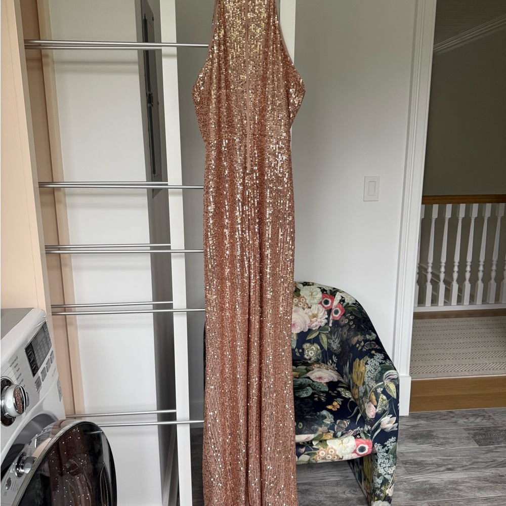 Sparkling rose gold Sequin Gown size 6